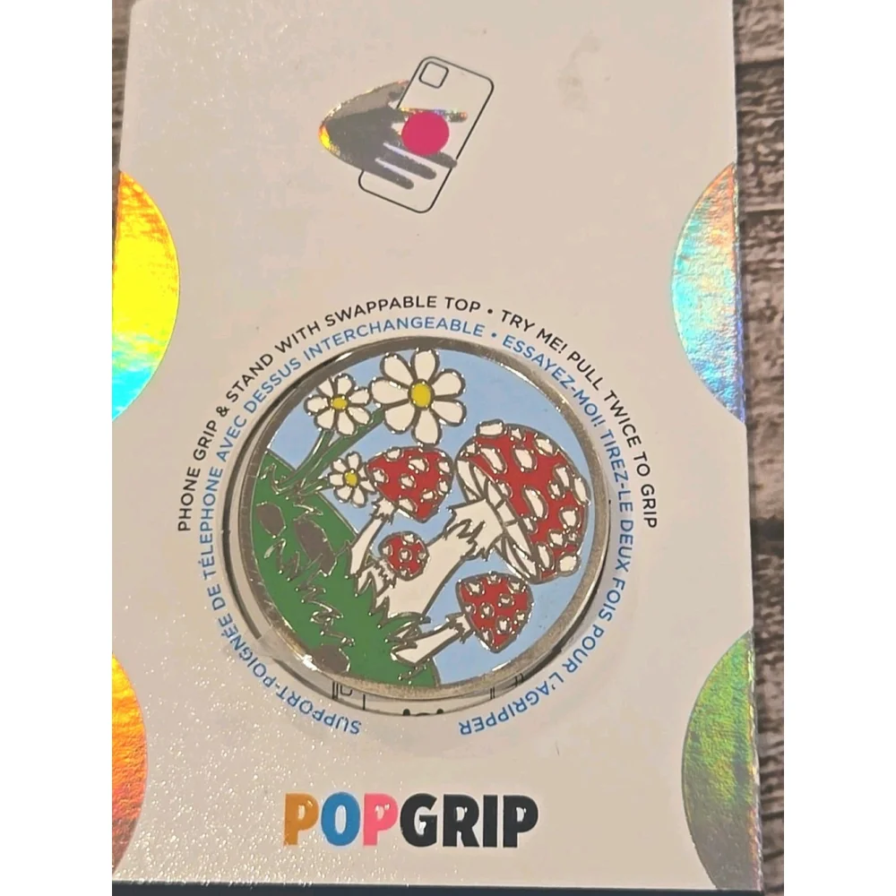 PopSockets Popgrip Premium ENAMEL FUN GUY- FUNGUS MUSHROOM NEW (Aa)